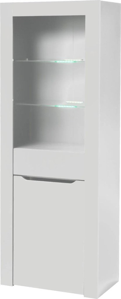 Comodă Modernă cu Lumini LED și Rafturi, Ideală pentru Bucătărie, Living și Birou, 60x35,5x165 cm, Albă