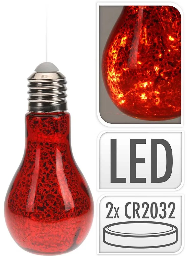 Bec cu LED, 18cm, rosu