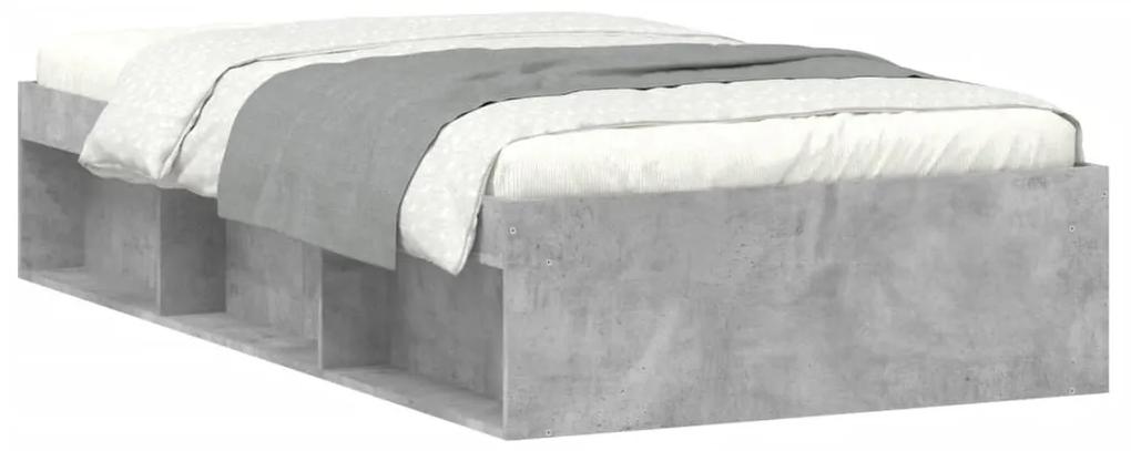 3203841 vidaXL Cadru pat, gri beton, 90x190 cm