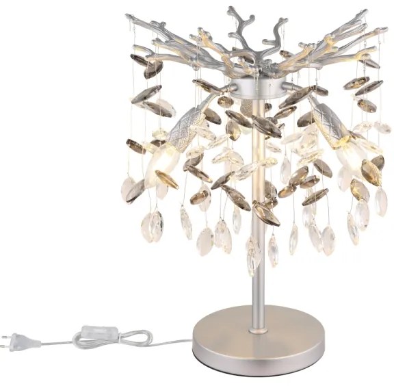 Globo 64138TS - Lampă de masă QUEENA 3xE14/40W/230V argintie