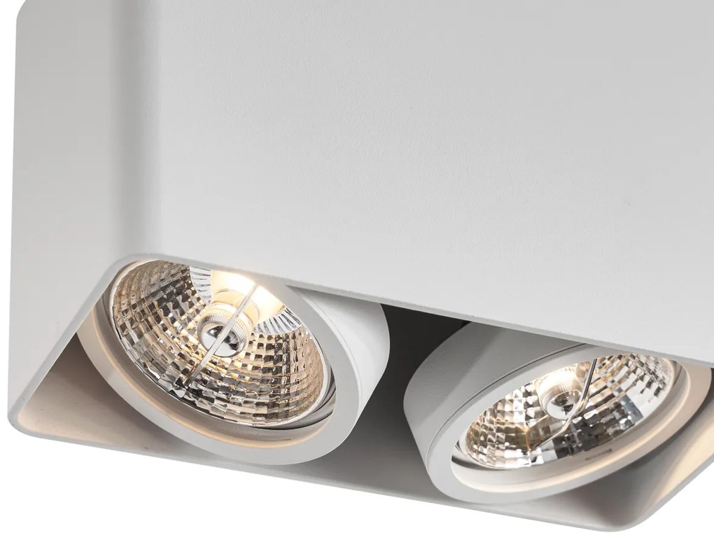 Spot de design alb, montat la suprafață, GU10 70mm, cu 2 lumini, rotativ și înclinabil - Vox