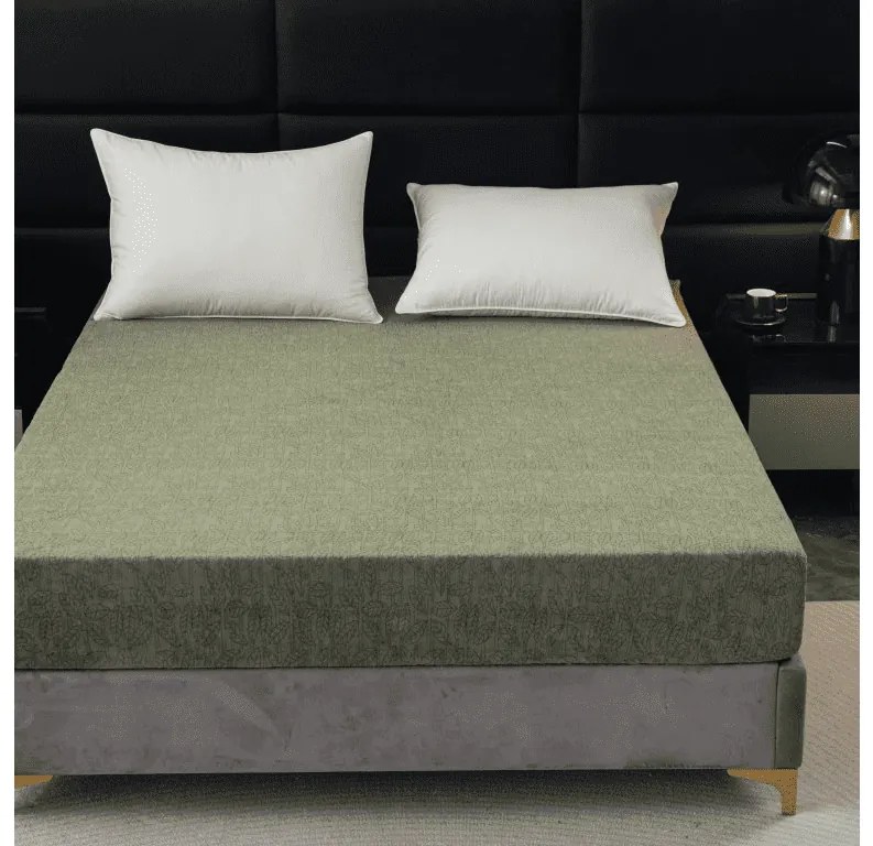 Cearsaf Cocolino microplus cu elastic GRENA 90x200 cm verde