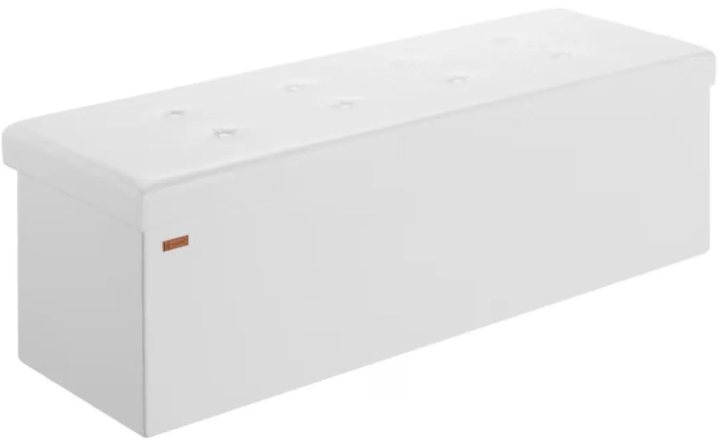 Taburet cu spațiu de depozitare BELLA, 115x40x40cm, alb Casaria