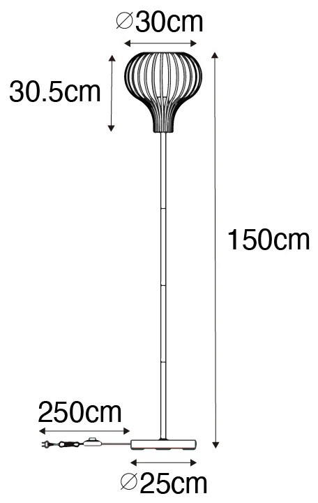 Lampa de podea modernă neagră - Saffira