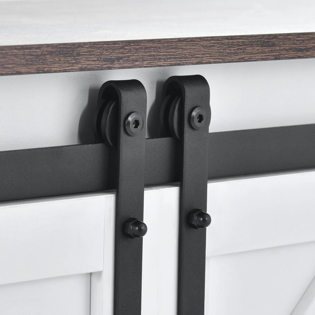 Mobilier TV stil Country Modern, Alb+Maro | Aosom Romania