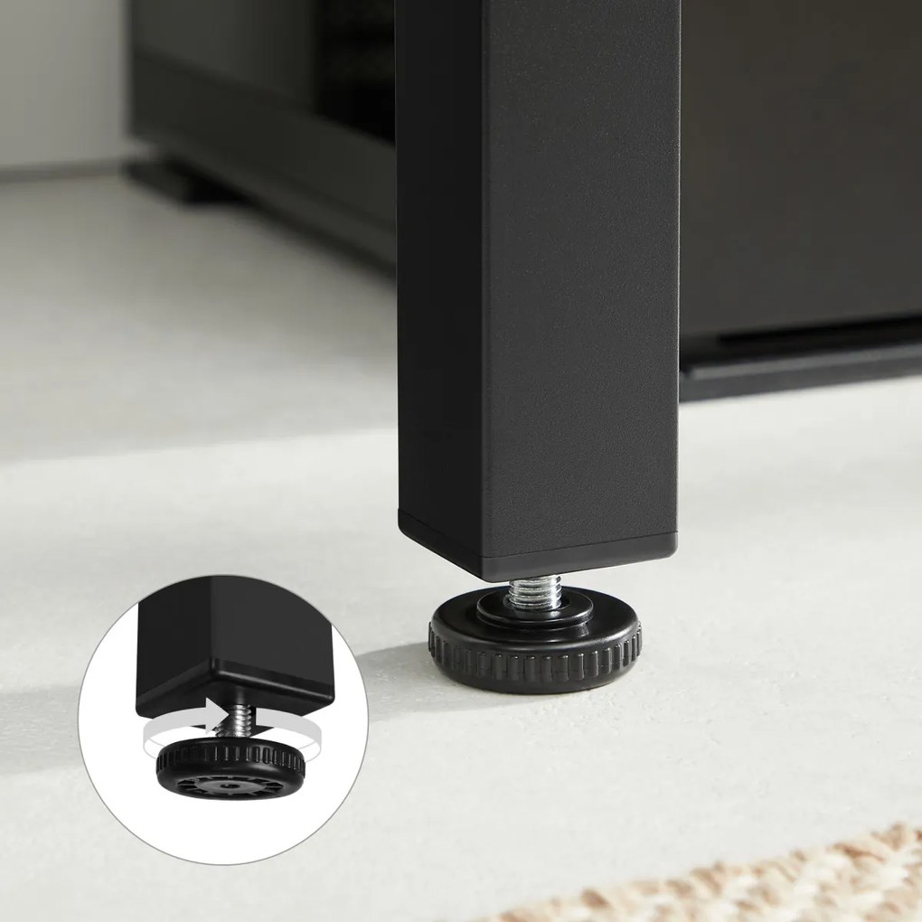 Masa de dining neagra cu blat in decor stejar artisan TESSA 120x60 cm