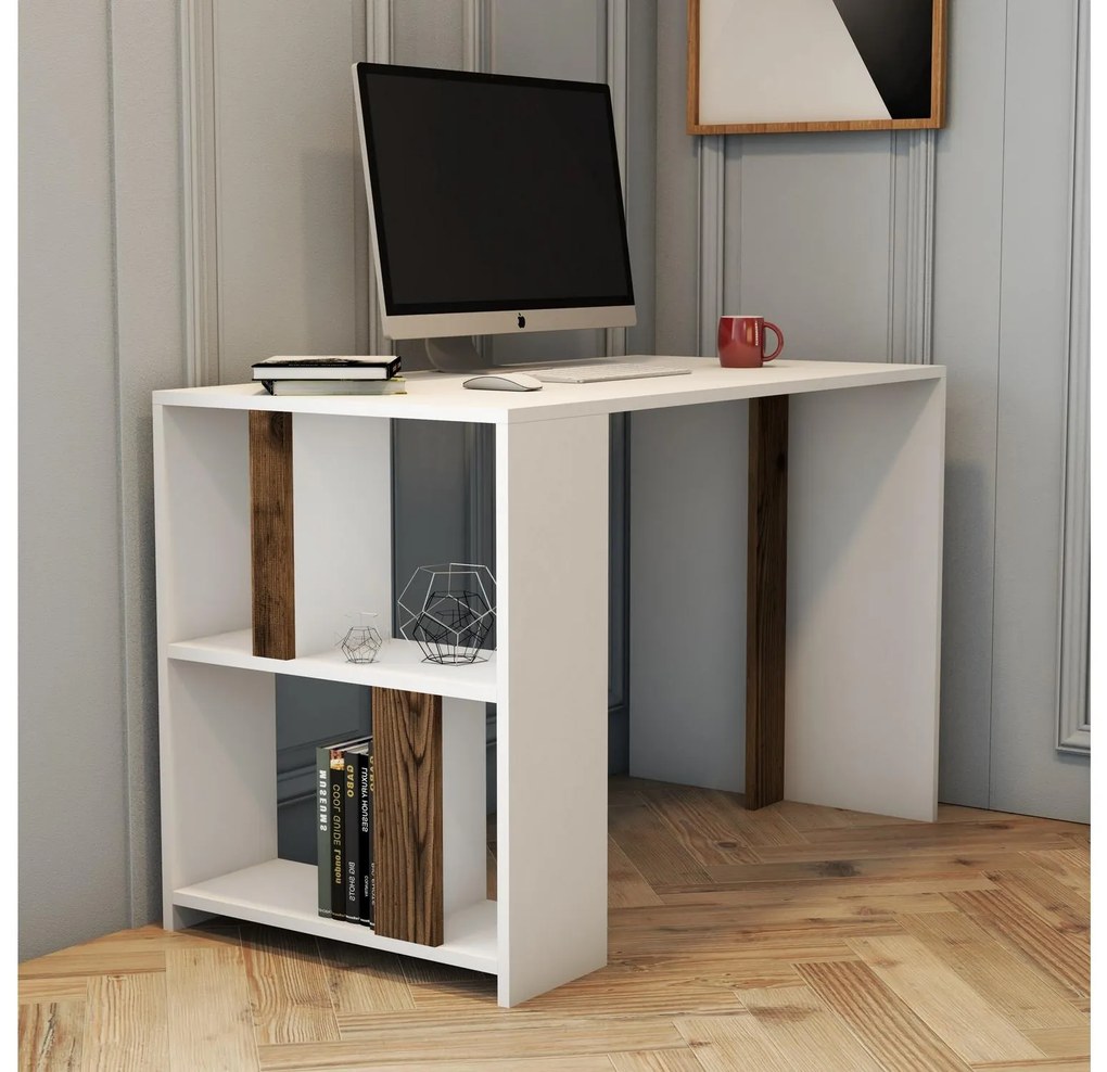 Masă PC Limba (Alb + Nuc). 1088795