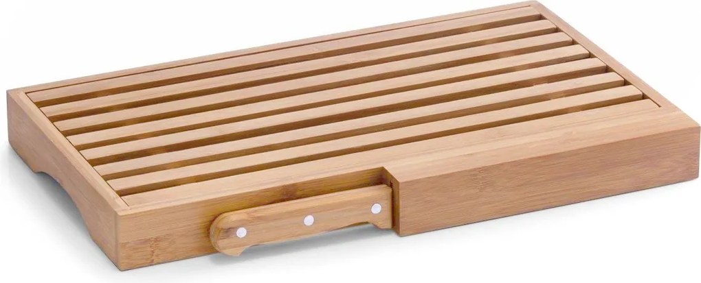Suport din bambus pentru taiat paine si cutit, 30x24x4cm, Zeller