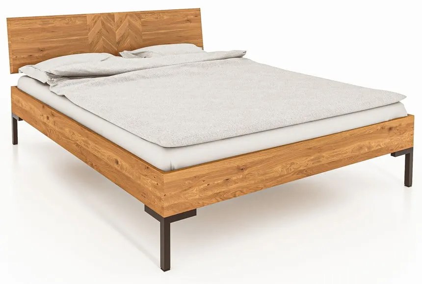 Pat matrimonial din lemn de stejar 180x200 cm Abies 2 - The Beds