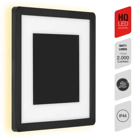 Telefunken 315905TF - Aplica LED de exterior pentru perete, 15W, 230V, IP44, 4000K, negru