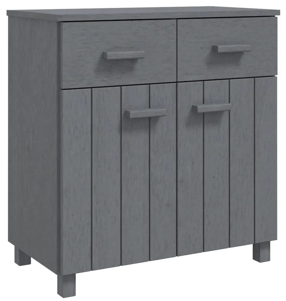 340438 vidaXL Servantă „HAMAR”, gri închis, 79x40x80 cm, lemn masiv pin