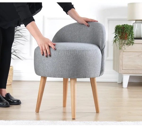 Taburet NIKI, Ø 46 cm, gri