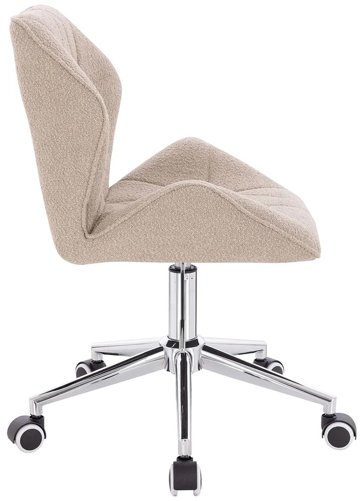HR212K Scaun Latte Boucle cu Bază Cromata