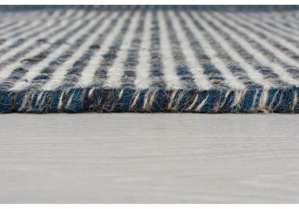 Covor din lână Flair Rugs Anu, 60 x 200 cm, albastru