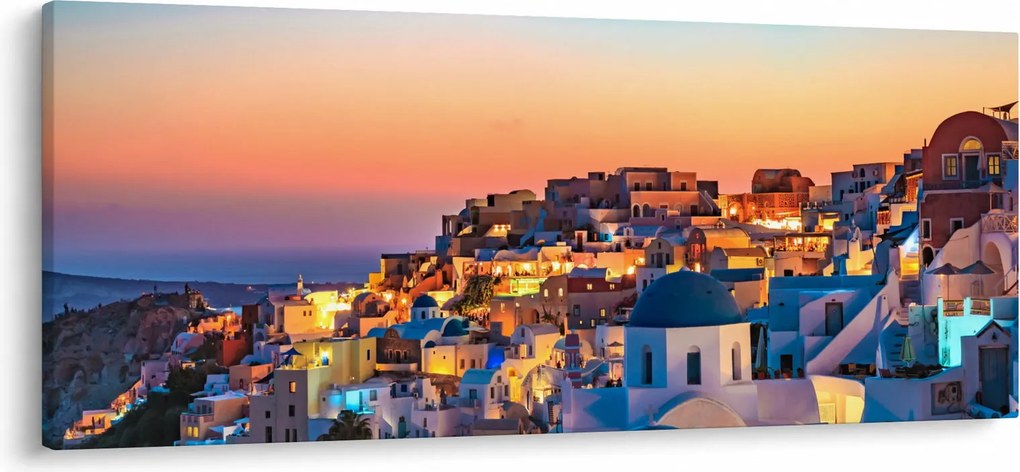 Tablou - Santorini în amurg (120x50 cm)