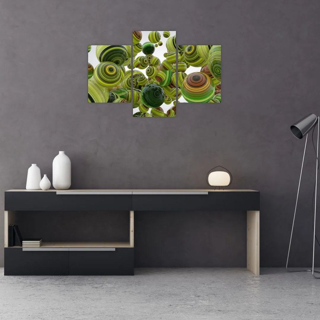 Tablou cu bile în dungi (90x60 cm)