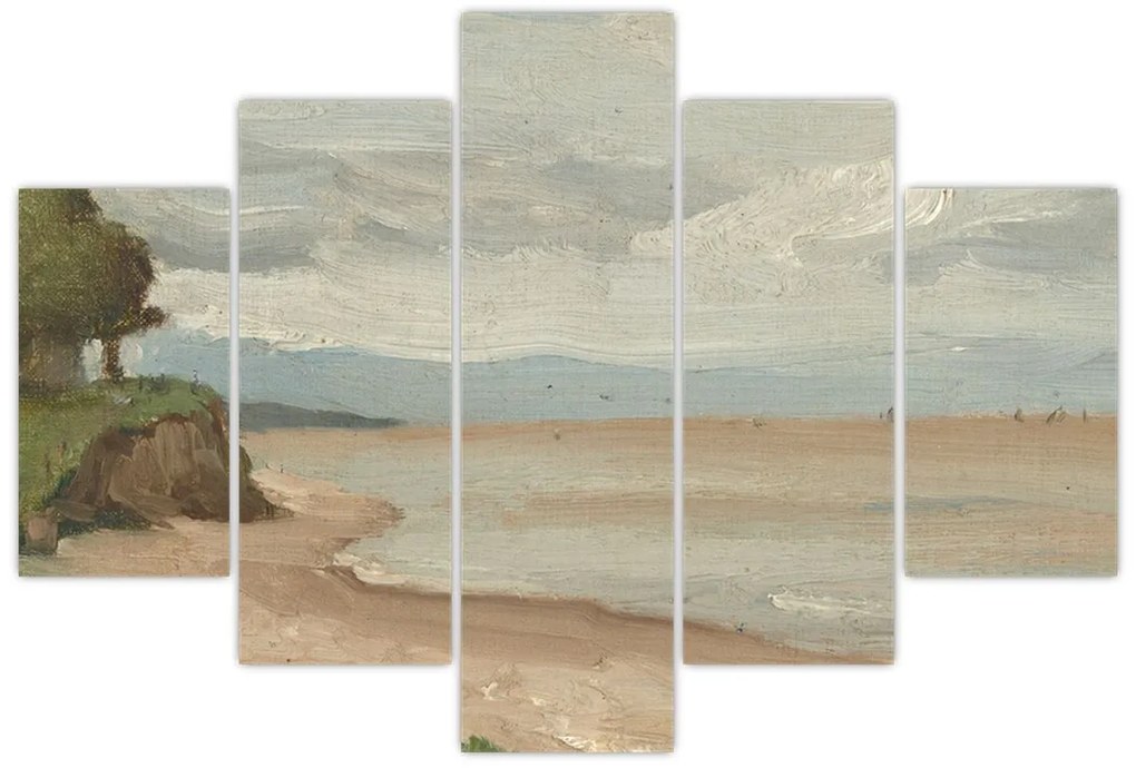 Tablou - Jean-Baptiste-Camille Corot, Beach Near Etretat, reproducere (150x105 cm)