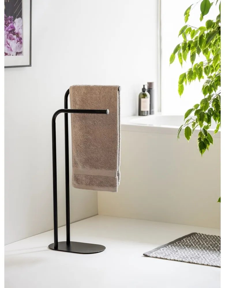 Suport pentru prosoape negru din oțel Levante – Wenko