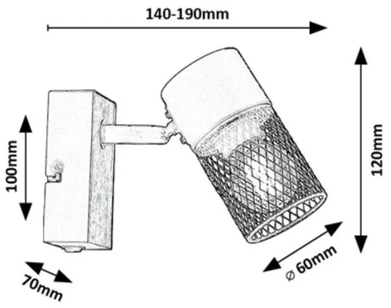 Spot de perete METTA 1xE14/40W/230V stejar Rabalux 71151