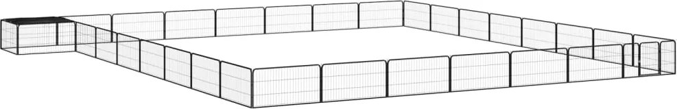 vidaXL Țarc câini 32 panouri negru 100x50 cm oțel vopsit electrostatic