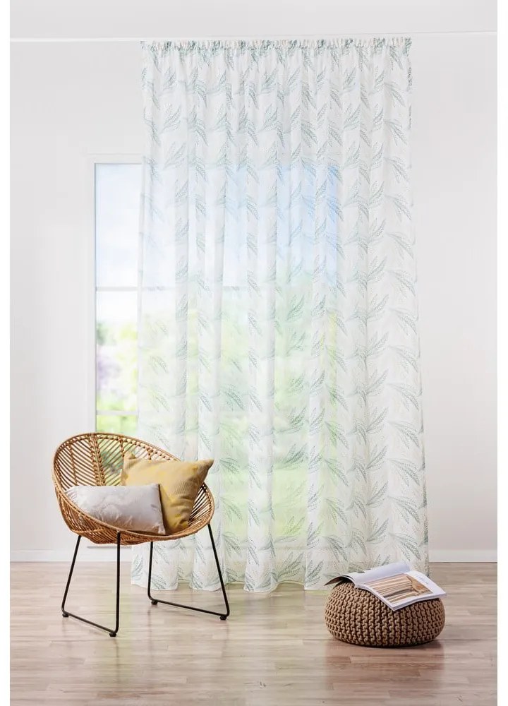 Perdea albă/verde 300x260 cm Seva – Mendola Fabrics