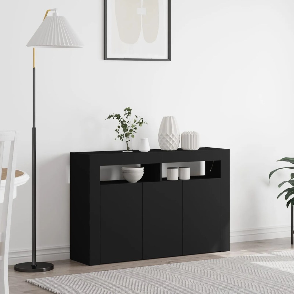 vidaXL Bufet Negru Lemn Ingineresc 116 x 30 x 75 cm Bufet Rectangular
