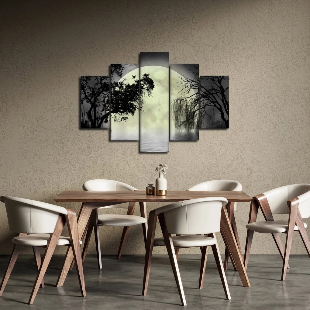 Tablou - Lună plină deasupra apei (150x105 cm)