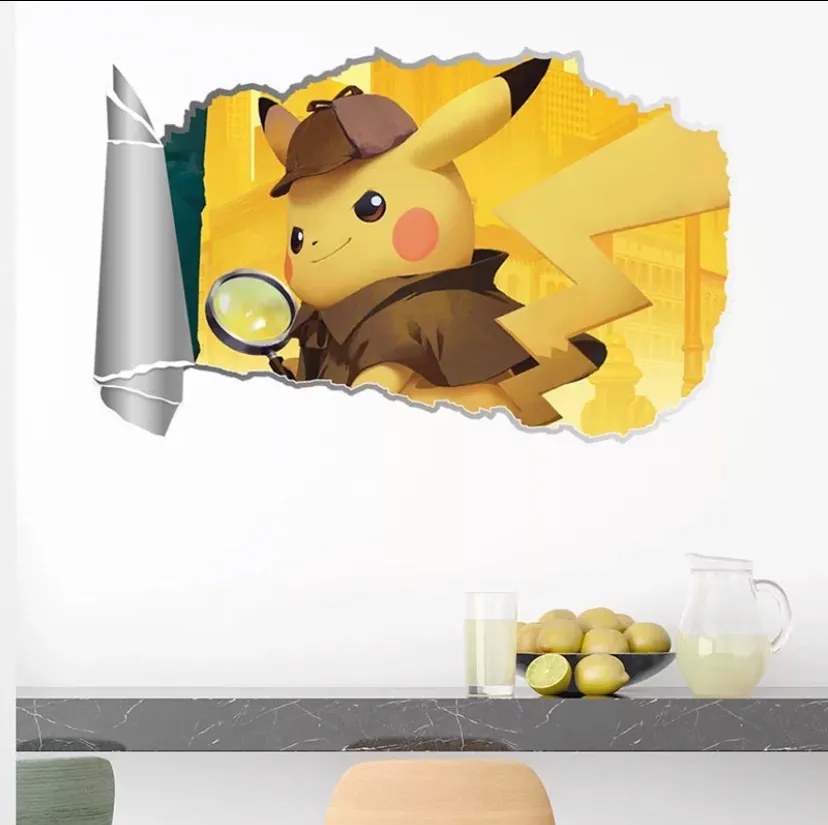 Autocolant de perete "Detectivul Pikachu" 40x60 cm