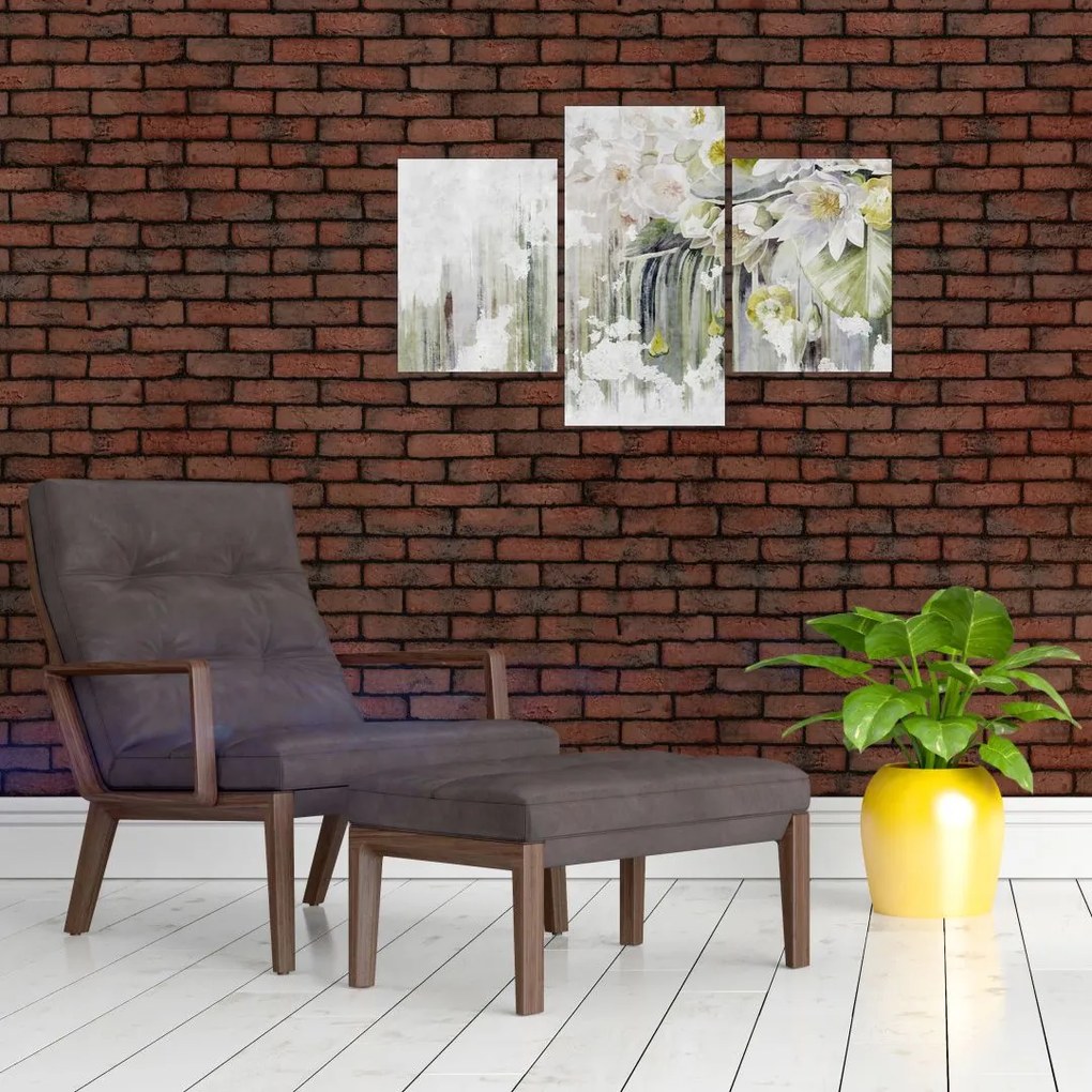 Tablou - Flori albe, vintage (90x60 cm)