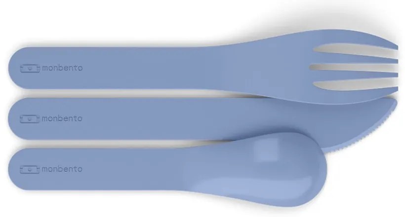Set 3 tacâmuri pentru călătorie Monbento Pocket, albastru