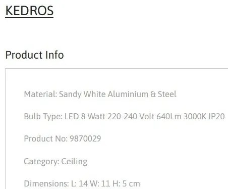 Spot LED aplicat stil minimalist KEDROS alb