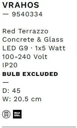 Aplica de perete decorativa VRAHOS red terrazzo