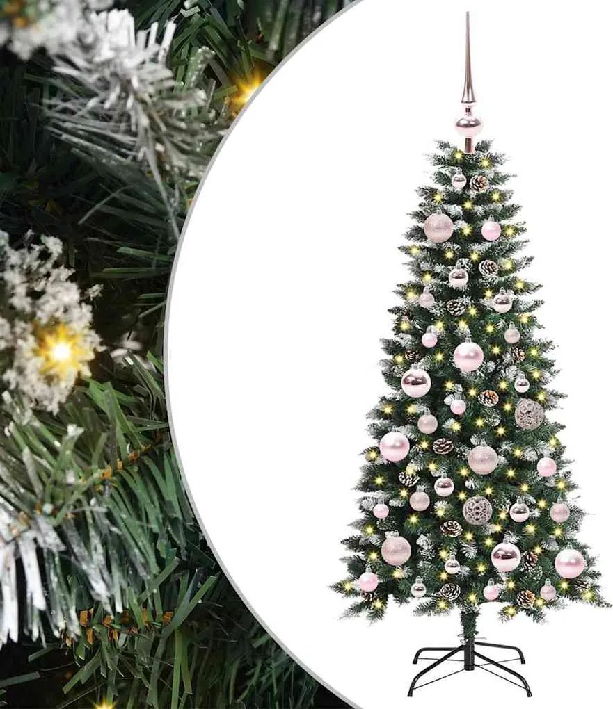 vidaXL Brad de Crăciun artificial Verde 120 cm PVC și Plastic și Oțel