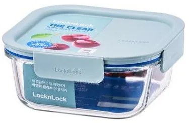 LOCKnLOCK Cutie de sticlă pătrată CLEAR, 750 ml,mentă, 750 ml