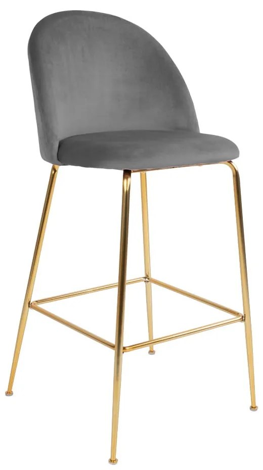 Scaune de bar gri 2 buc. din catifea 108 cm Lausanne – House Nordic