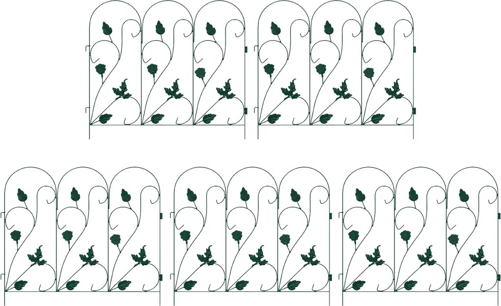 vidaXL Gard de Grădină Spalier Verde 307 x 54,5 x 0,3 cm