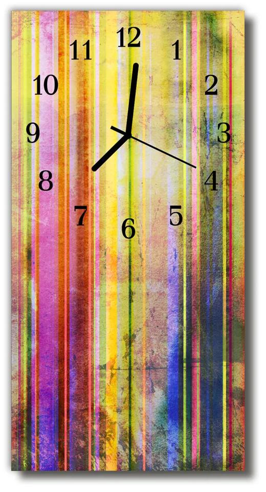 Ceas de perete din sticla vertical Imagine color din lemn