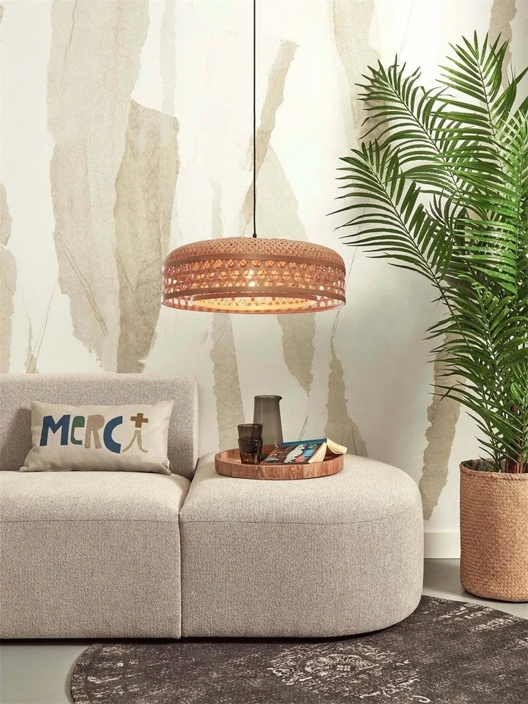 Lustra/Pendul eco din bambus Ubud double shade, nat