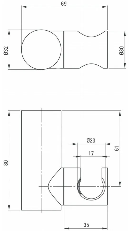 Suport dus manual Deante Round negru