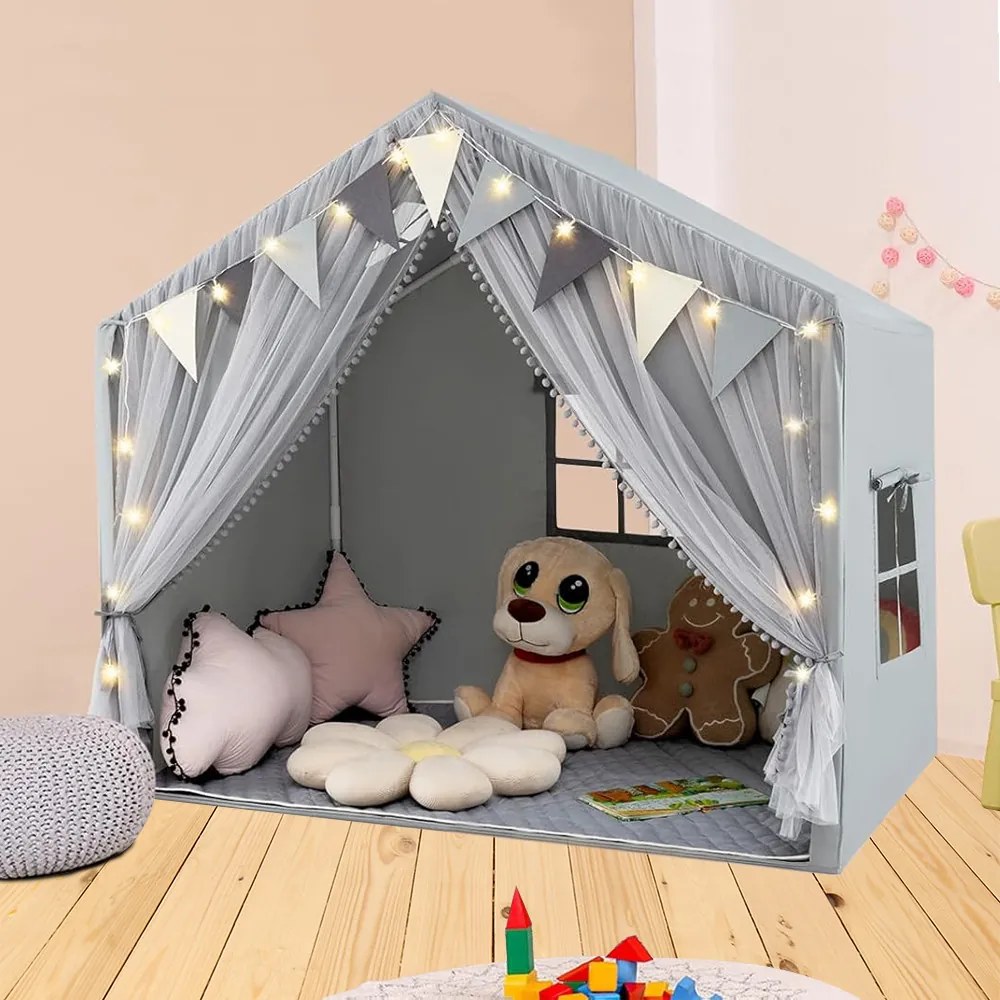 Cort de joacă cu lumini, gri