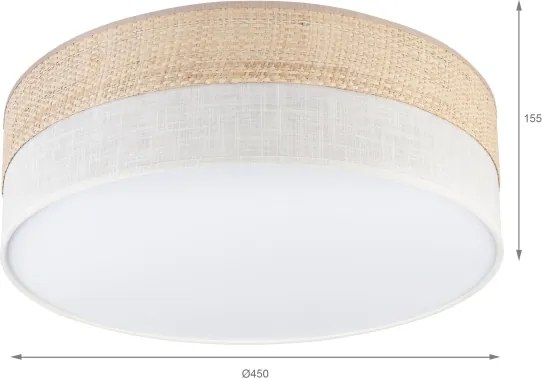 Plafonieră SIRJA BOHO 2xE27/15W/230V Ø 45 cm bej/crem