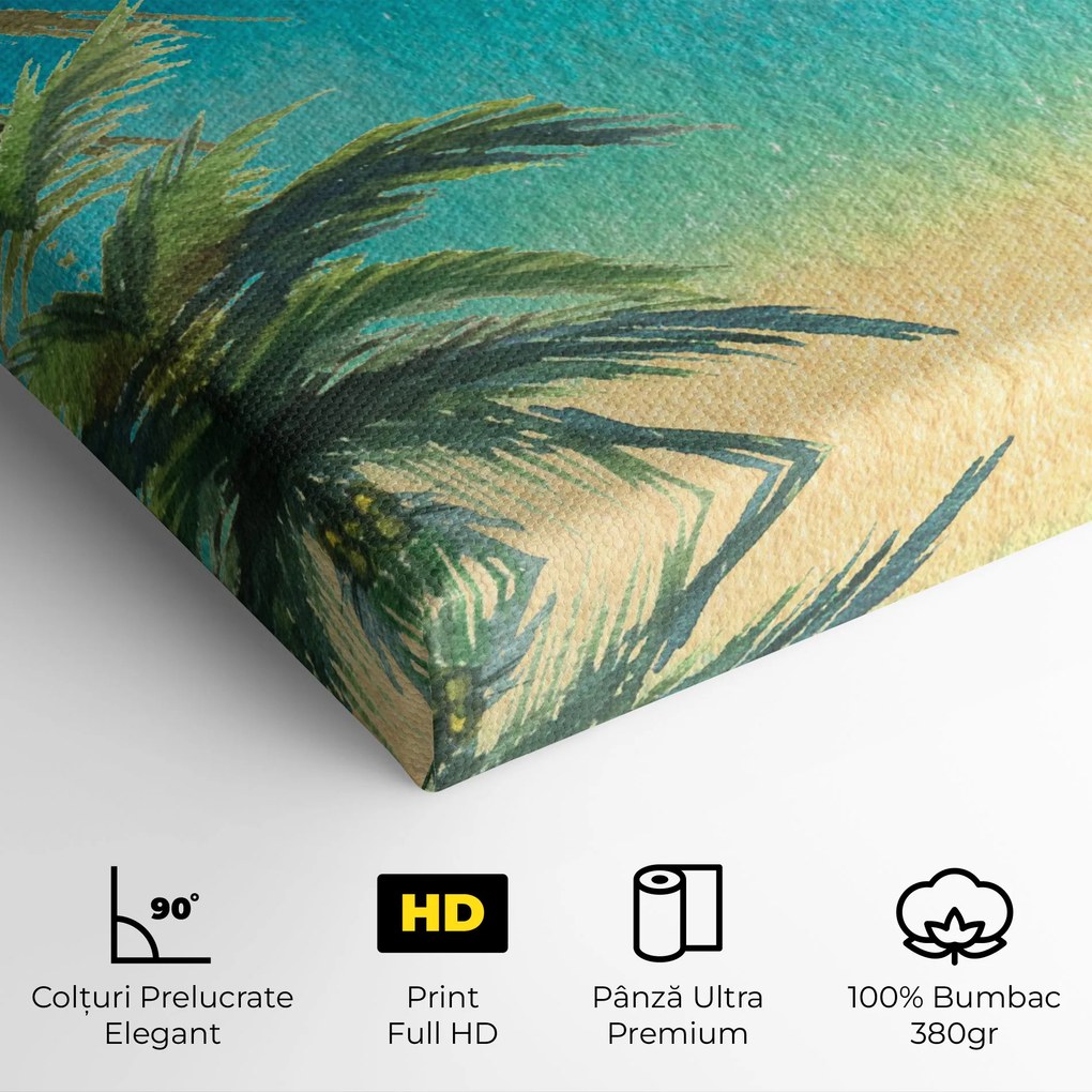 Tablou Canvas, 30x40cm, Dormitor si Living, Peisaje, Plaje, Coconut Palms Paint