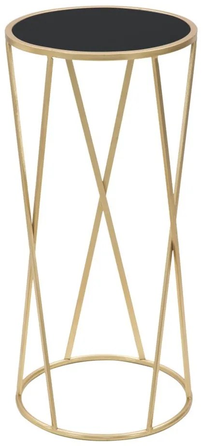 Masă auxiliară Mauro Ferretti Glam Simple, înălțime 75 cm, negru - auriu