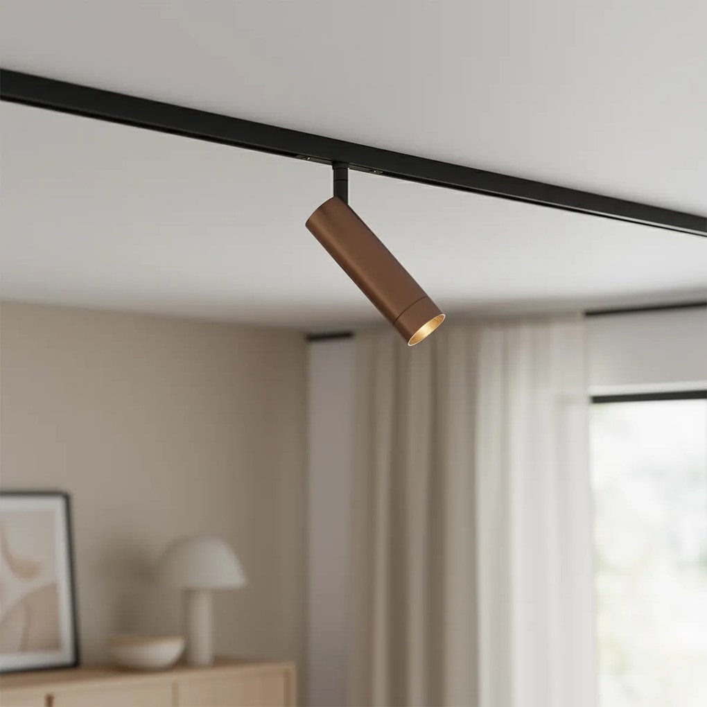 Spot modern bronz închis pentru sistem de șină monofazat GU10 35mm - Slimline Uzzy