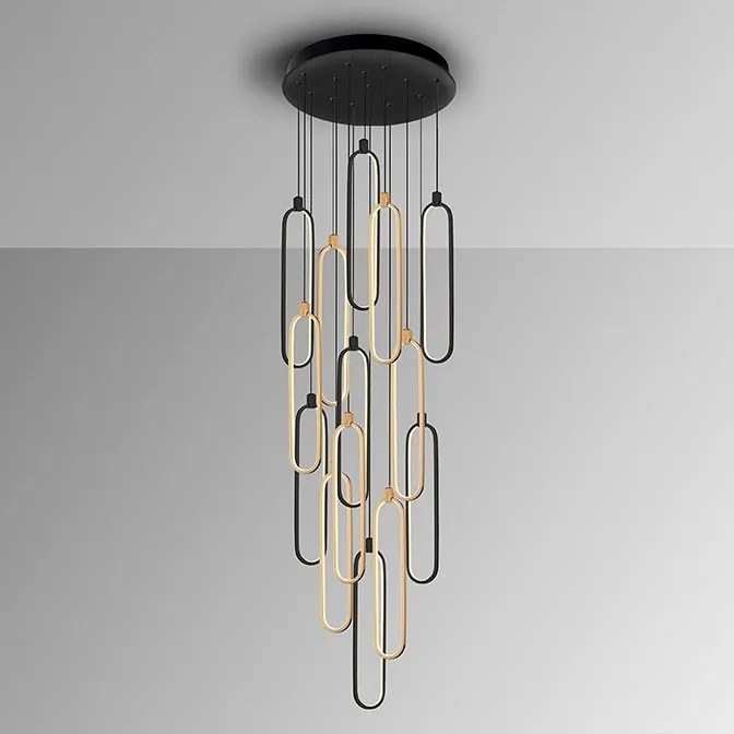 Lustra casa scarii XL cu 14 pendule LED si telecomanda Colette