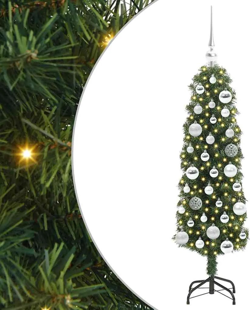 vidaXL Brad de Crăciun artificial Verde 120 cm PVC și oțel și plastic