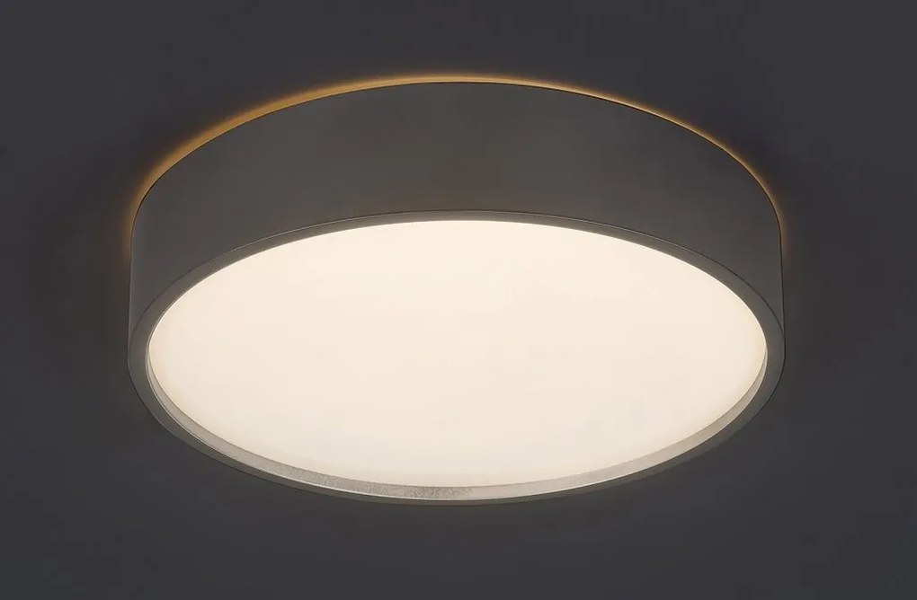 Plafoniera LED design modern Larcia IP44 argintiu, alb
