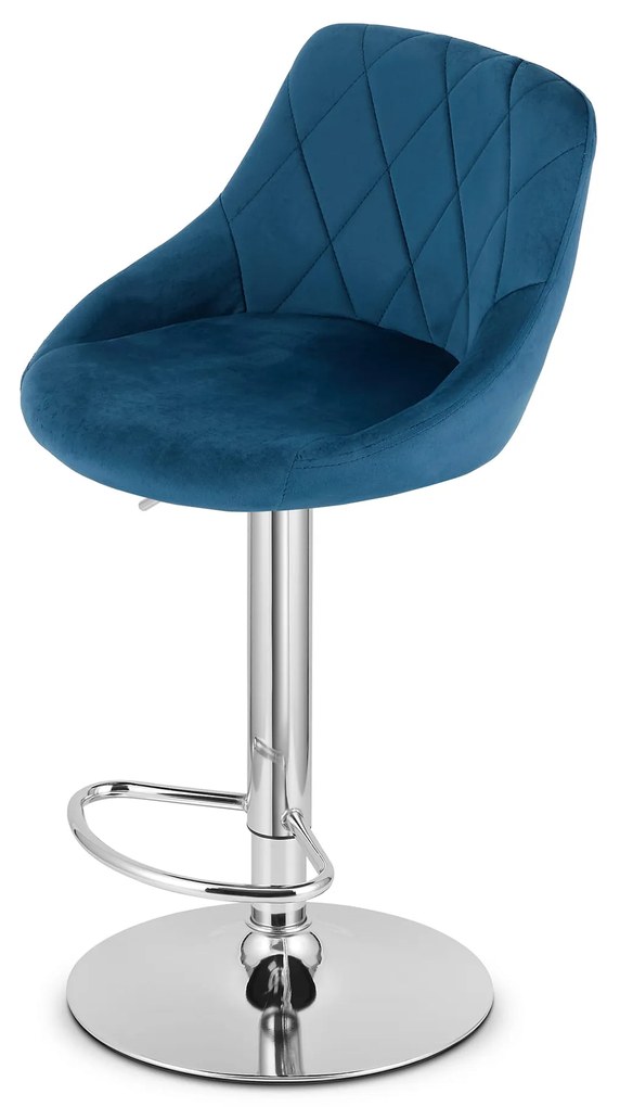 OFERTA Scaun de bar albastru VELVET KAST II. calitate secundara