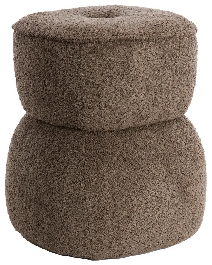 Taburet maro cu tapițerie din stofă bouclé Leyla – Light &amp; Living