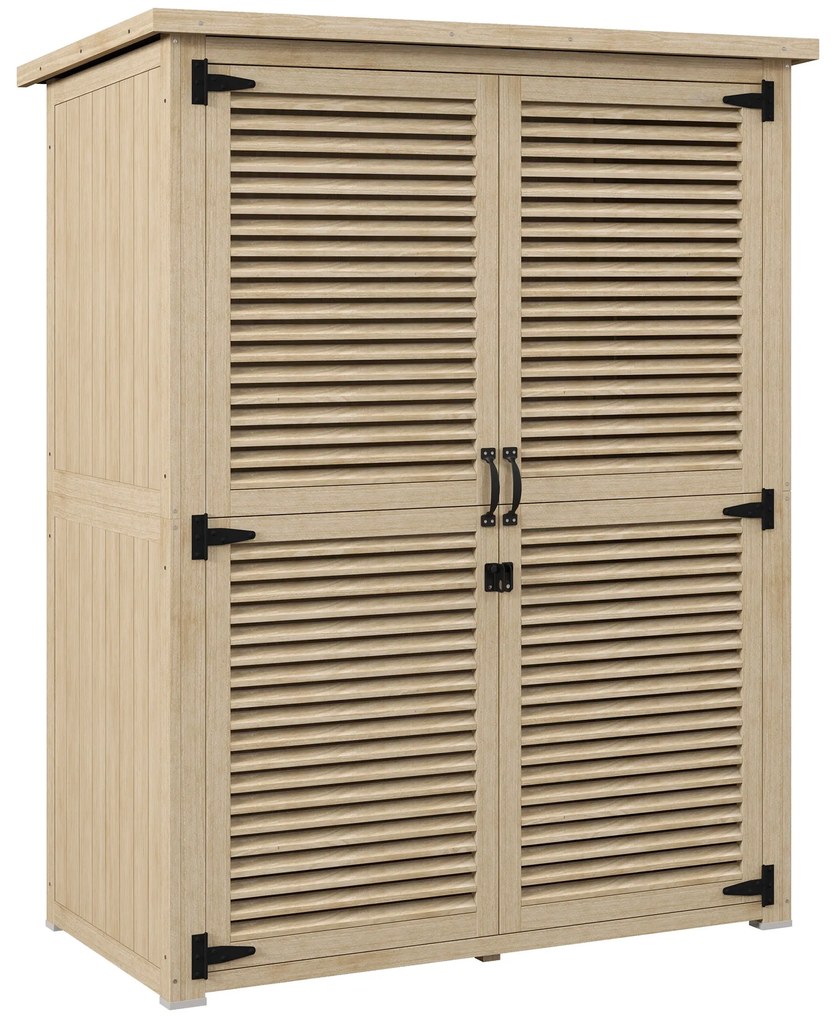 Outsunny Magazie de Gradina din Lemn, Dulap de Depozitare